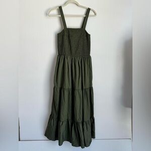 Olive Green Tiered Maxi Dress
